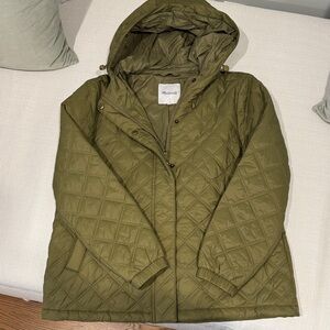 Madewell Green Quilted Puffer Jacket